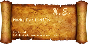 Medy Emilián névjegykártya
